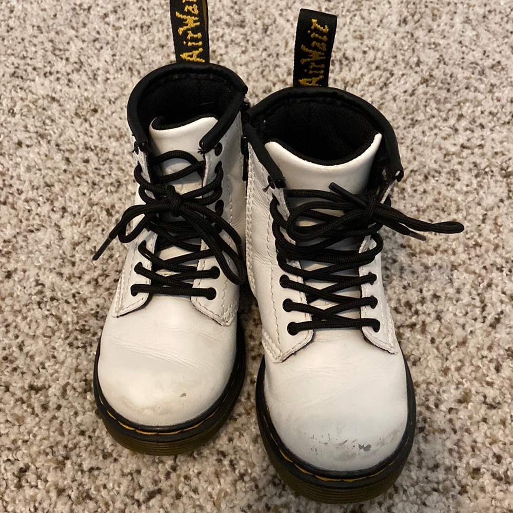Toddler White Dr. Martens. Size 8.